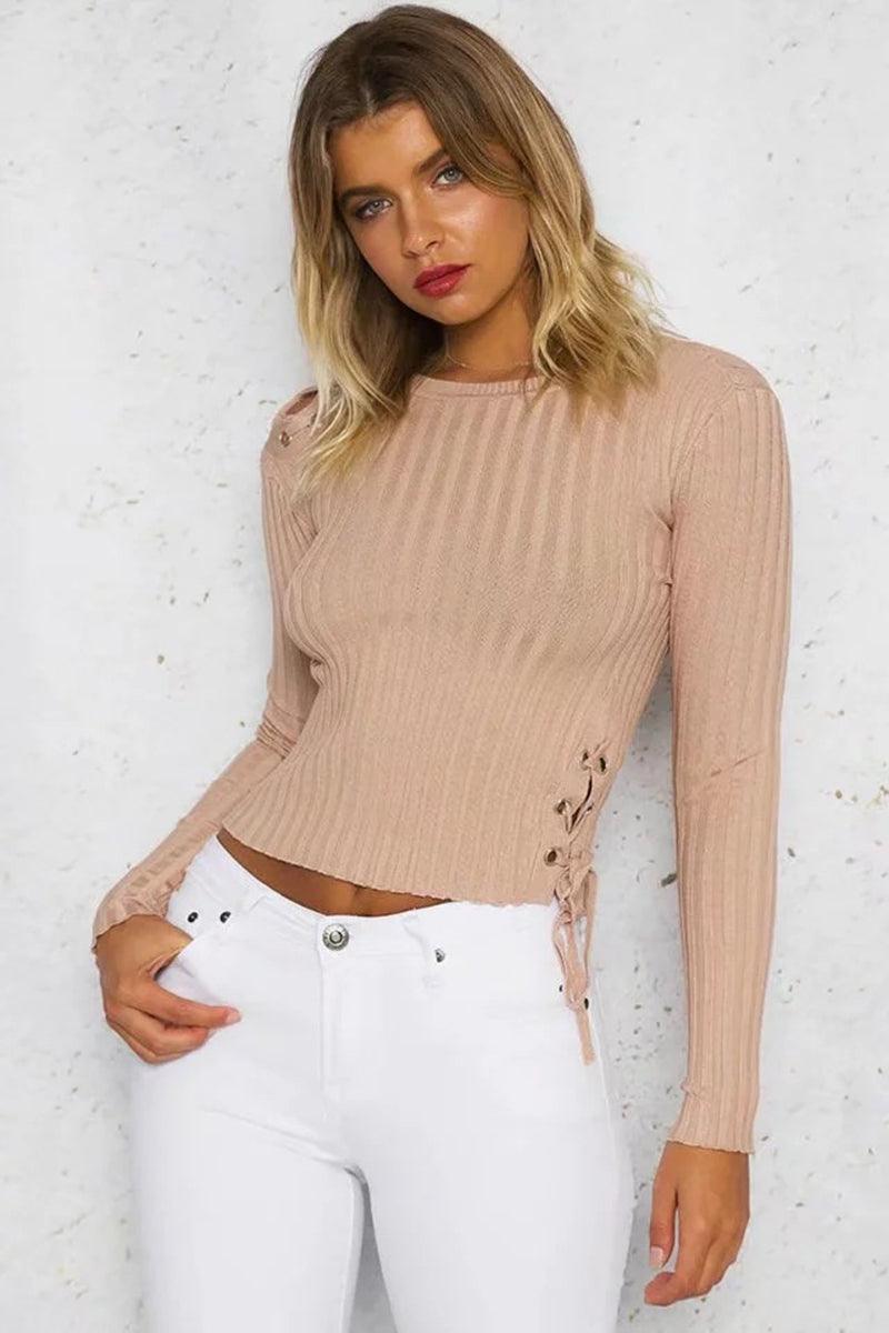 One Shoulder Beaded Sweater