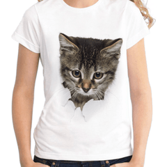 CUTE KITTY 3-D TEE