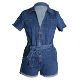 DENIM DIVA FITTED ROMPER - B ANN'S BOUTIQUE