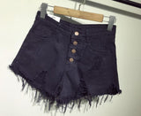 DESTROYED HIGH WAIST DENIM SHORTS - B ANN'S BOUTIQUE, LLC