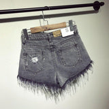 DESTROYED HIGH WAIST DENIM SHORTS - B ANN'S BOUTIQUE, LLC