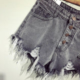 DESTROYED HIGH WAIST DENIM SHORTS - B ANN'S BOUTIQUE, LLC