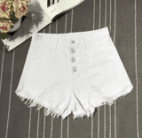 DESTROYED HIGH WAIST DENIM SHORTS - B ANN'S BOUTIQUE, LLC