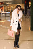DOUBLE-BREASTED WOOL COAT WITH FUR COLLAR - B ANN'S BOUTIQUE