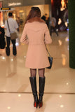DOUBLE-BREASTED WOOL COAT WITH FUR COLLAR - B ANN'S BOUTIQUE