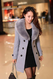 DOUBLE-BREASTED WOOL COAT WITH FUR COLLAR - B ANN'S BOUTIQUE