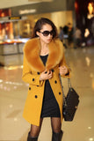DOUBLE-BREASTED WOOL COAT WITH FUR COLLAR - B ANN'S BOUTIQUE