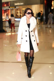 DOUBLE-BREASTED WOOL COAT WITH FUR COLLAR - B ANN'S BOUTIQUE