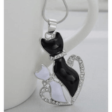 EBONY & IVORY MOMMA CAT WITH HER BABY NECKLACE - B ANN'S BOUTIQUE