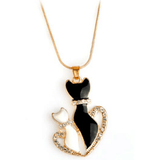 EBONY & IVORY MOMMA CAT WITH HER BABY NECKLACE - B ANN'S BOUTIQUE