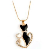 EBONY & IVORY MOMMA CAT WITH HER BABY NECKLACE - B ANN'S BOUTIQUE