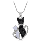 EBONY & IVORY MOMMA CAT WITH HER BABY NECKLACE - B ANN'S BOUTIQUE