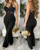 ELEGANCE IN CONTRAST HALTER JUMPSUIT - B ANN'S BOUTIQUE, LLC