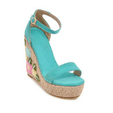 EMMA EMBROIDERED FLORAL WEDGE - B ANN'S BOUTIQUE