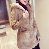 FAUX FUR JACKET WITH KNITTED SLEEVES - B ANN'S BOUTIQUE