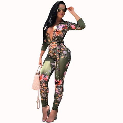 FITTED & FLAUNTING FLORAL JUMPSUIT - B ANN'S BOUTIQUE