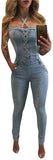 FITTED DENIM LACE-UP JUMPSUIT - B ANN'S BOUTIQUE