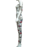 FITTED FLORAL STRAPLESS PANT SET - B ANN'S BOUTIQUE