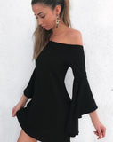 FLARE SLEEVE FLOWY MINI DRESS - B ANN'S BOUTIQUE