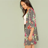 FLORA’S FLORAL STRIPE KIMONO - B ANN'S BOUTIQUE