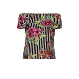 FLORA’S FLORAL STRIPE RUFFLED TOP - B ANN'S BOUTIQUE