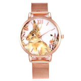 FLORAL & FRIENDS METAL MESH BAND WATCH - B ANN'S BOUTIQUE