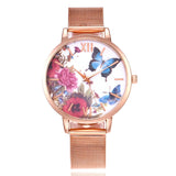 FLORAL & FRIENDS METAL MESH BAND WATCH - B ANN'S BOUTIQUE