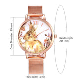 FLORAL & FRIENDS METAL MESH BAND WATCH - B ANN'S BOUTIQUE