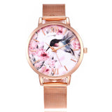 FLORAL & FRIENDS METAL MESH BAND WATCH - B ANN'S BOUTIQUE