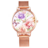 FLORAL & FRIENDS METAL MESH BAND WATCH - B ANN'S BOUTIQUE