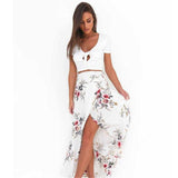 FLORAL BOHO HIGH WAIST MAXI SKIRT - B ANN'S BOUTIQUE