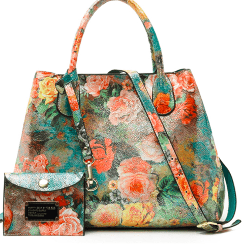 FLORAL BOUQUET TOTE & MATCHING CLUTCH - B ANN'S BOUTIQUE