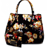 FLORAL BOUQUET TOTE & MATCHING CLUTCH - B ANN'S BOUTIQUE