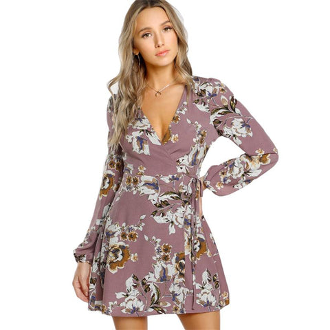 FLORAL BOUQUET WRAP (IT UP) DRESS - B ANN'S BOUTIQUE