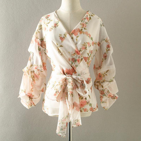 FLORAL DREAM WRAP TOP - B ANN'S BOUTIQUE