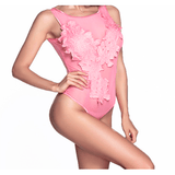 FLORAL EMBROIDERED SHEER MESH BODYSUIT - B ANN'S BOUTIQUE