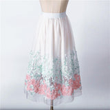FLORAL EMBROIDERY MESH SKIRT - B ANN'S BOUTIQUE