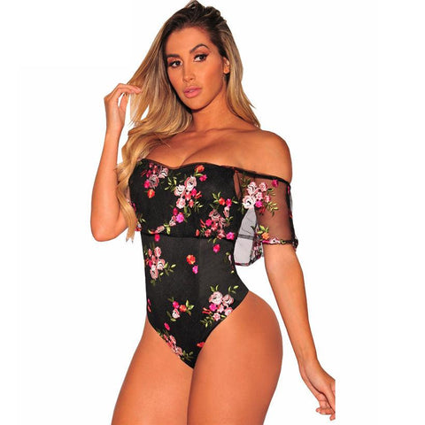 FLORAL NIGHTS BODYSUIT - B ANN'S BOUTIQUE