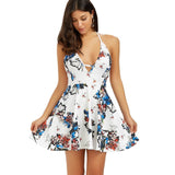 FLORAL OPEN BACK A-LINE MINI - B ANN'S BOUTIQUE