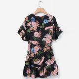 FLORAL RUFFLE MINI DRESS - B ANN'S BOUTIQUE