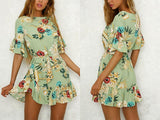 FLORAL RUFFLE MINI DRESS - B ANN'S BOUTIQUE