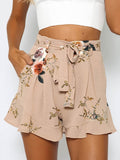 FLORAL RUFFLE SHORTS - B ANN'S BOUTIQUE