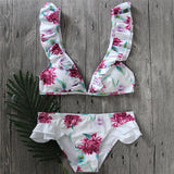 FLORAL RUFFLED TWO-PIECE SWIMSUIT - B ANN'S BOUTIQUE