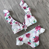 FLORAL RUFFLED TWO-PIECE SWIMSUIT - B ANN'S BOUTIQUE