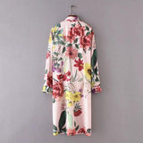 FLORAL STRIPED SO PERFECT RUCHED BUTTON-UP DRESS - B ANN'S BOUTIQUE