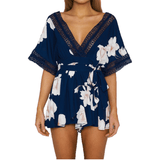 FLORAL WRAP CROTCHET TRIM ROMPER - B ANN'S BOUTIQUE