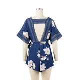 FLORAL WRAP CROTCHET TRIM ROMPER - B ANN'S BOUTIQUE