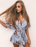 FLORAL WRAP ROMPER - B ANN'S BOUTIQUE
