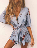 FLORAL WRAP ROMPER - B ANN'S BOUTIQUE