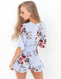 FLORAL WRAP ROMPER - B ANN'S BOUTIQUE